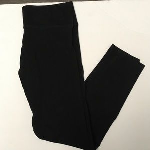 Pink Yoga Victorias Secret Leggings Black W White Dog Logo Crop Size Small